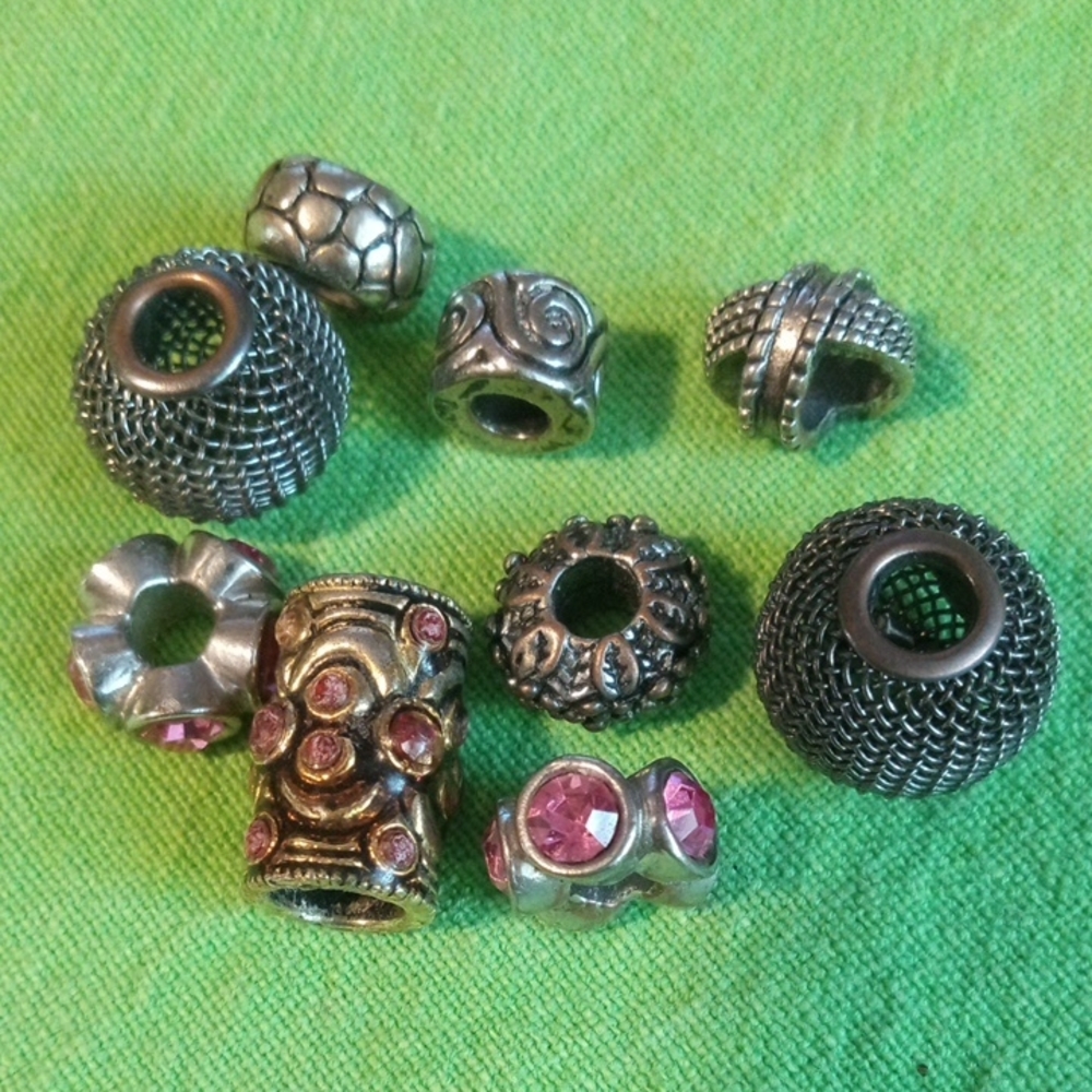 Silver and Pink Bead Set